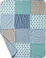 Patchwork Decke, ca. 100 x 75 cm, mit Bio-Baumwolle, blau ALANA