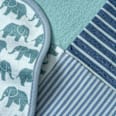 Patchwork Decke, ca. 100 x 75 cm, mit Bio-Baumwolle, blau ALANA