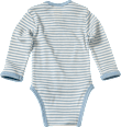 Wickelbody aus Bio-Wolle und Seide, blau & weiß, Gr. 50/56 ALANA