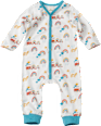 Baby Schlafanzug, Gr. 62/68, aus Bio-Baumwolle, weiß, bunt ALANA