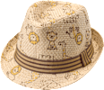 Strohut mit Safari-Muster, beige, Gr.50/51 PUSBLU