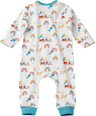 Baby Schlafanzug, Gr. 62/68, aus Bio-Baumwolle, weiß, bunt ALANA