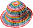 Strohhut in Regenbogen-Farben, bunt, Gr. 52/53 PUSBLU