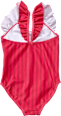 Badeanzug mit Streifen, rot, Gr. 122/128 PUSBLU