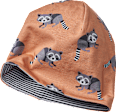 Mütze zum Wenden mit Waschbär-Muster, orange, Gr. 50/51 ALANA
