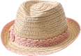 Strohhut mit rosa Hutband, beige, Gr. 48/49 PUSBLU