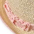 Strohhut mit rosa Hutband, beige, Gr. 48/49 PUSBLU