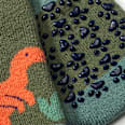ABS Socken mit Dino-Motiv, grün & orange & gelb, Gr. 23/26 ALANA