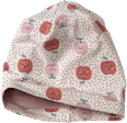 Mütze zum Wenden mit Apfel-Muster und Punkten, beige & rosa, Gr. 50/51 ALANA
