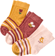 Socken mit Tier-Motiven, rosa + rot + gelb, Gr. 23/26 ALANA