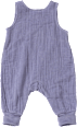 Strampler aus Musselin mit Mitwachs-Funktion, blau, Gr. 74 ALANA