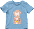 T-Shirt mit 3D-Affen-Applikation, blau, Gr. 104 ALANA