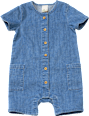 Strampler aus Jeansstoff, blau, Gr. 74 ALANA