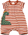 Strampler mit Dino-Applikation, orange, Gr. 68 ALANA