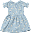 Kleid aus Musselin mit Blumen-Muster, blau, Gr. 122 ALANA