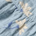 Kleid aus Musselin mit Blumen-Muster, blau, Gr. 122 ALANA