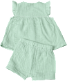 Set mit T-Shirt und kurzer Hose aus Musselin, grün, Gr. 74 ALANA