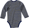 Body Langarm mit Dino-Motiv, blau, Gr. 86/92 ALANA