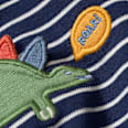 Body Langarm mit Dino-Motiv, blau, Gr. 74/80 ALANA