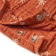 Body Kurzarm aus Musselin mit Palmen-Muster, braun, Gr. 74/80 ALANA
