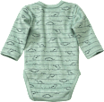Wickelbody mit Dino-Muster, grün, Gr. 50/56 ALANA