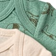 Bodys Langarm mit Tier-Muster, grün + weiß, Gr. 74/80 ALANA