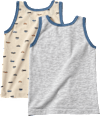 Unterhemden mit Auto-Motiv, beige + grau, Gr. 134/140 ALANA