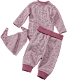 Set bestehend aus Wickelbody, Hose & Halstuch, beere, Gr. 50/56 ALANA