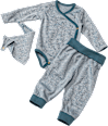 Set bestehend aus Wickelbody, Hose & Halstuch, blau, Gr. 62/68 ALANA