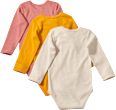 Bodys Langarm, rosa + gelb + beige, Gr. 98/104 ALANA
