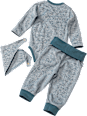 Set bestehend aus Wickelbody, Hose & Halstuch, blau, Gr. 62/68 ALANA