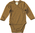 Wickelbody aus Bio-Wolle und Seide, olivgrün, Gr. 62/68 ALANA