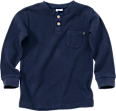 Kinder Langarmshirt, Gr. 122, in Baumwolle, blau PUSBLU