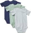 Bodys Kurzarm, grün + blau, Gr. 98/104 ALANA