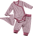 Set bestehend aus Wickelbody, Hose & Halstuch, beere, Gr. 50/56 ALANA