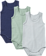 Bodys Ärmellos, grün + blau, Gr. 86/92 ALANA
