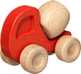 Betonmischer aus Holz, rot, braun, für Mädchen und Jungen fehn