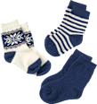 3er Pack Socken, Gr. 19/22, mit Bio-Baumwolle, blau ALANA