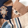 Socken mit Otter-Motiv + Ringeln, beige & blau, Gr. 27/29 ALANA