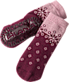Stoppersocken mit Schneeflocken-Motiv, rosé & dunkelrot, Gr. 21/22 ALANA