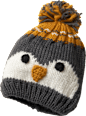 Mütze mit Pinguin-Motiv, grau, Gr. 48/49 PUSBLU