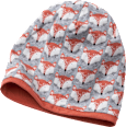 Mütze zum Wenden mit Fuchs-Muster, grau & orange, Gr. 48/49 ALANA