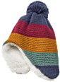 Mütze mit Blockringeln, bunt, Gr. 54/55 PUSBLU