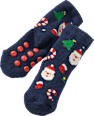 ABS Socken mit Weihnachts-Muster, blau & rot, Gr. 18/19 PUSBLU