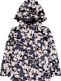 Regenjacke mit Blumen-Muster, blau, Gr. 98/104 Mikk-Line