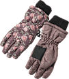 Handschuhe mit Rosen-Muster, grau, Gr. 4 PUSBLU