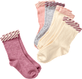 Socken, rosa + weiß + grau, Gr. 23/26 PUSBLU