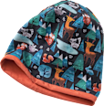 Mütze zum Wenden mit Waldtier-Motiv, blau & grün & orange, Gr. 54/55 ALANA