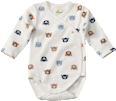 Wickelbody mit Bären-Muster, weiß & braun & blau, Gr. 42/44 ALANA