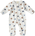 Schlafanzug mit Bären-Muster, weiß & braun & blau, Gr. 46/48 ALANA